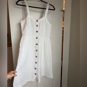 Loft White Button-Down Sundress
